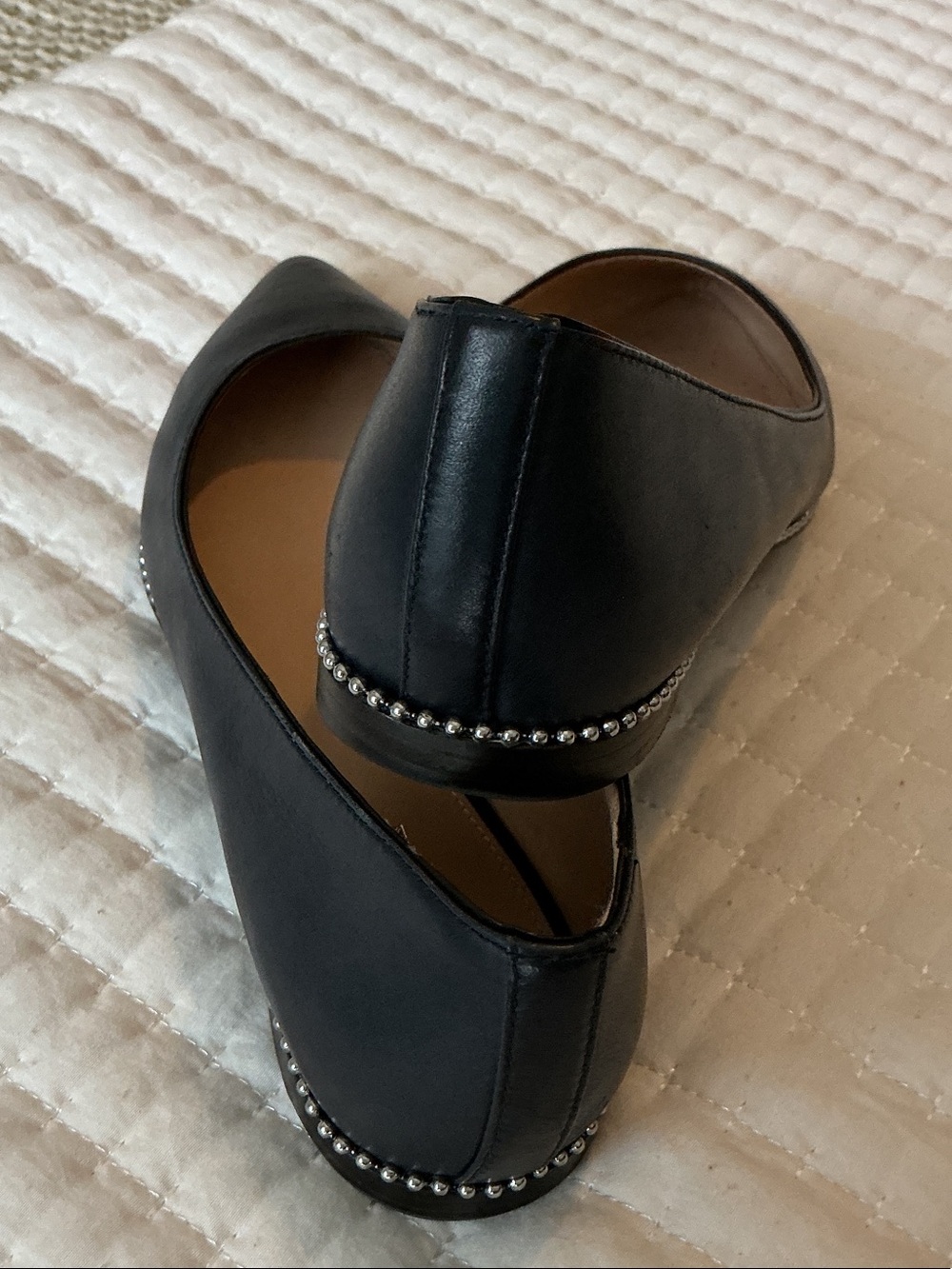 Coach Classic Navy 7 Viviana BeadChain Skinner Flats - Picture 5 of 10